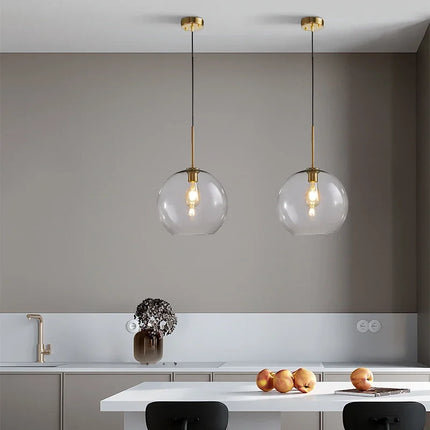 Suspension LED en verre design nordique, lumière chaude pour salon et salle à manger