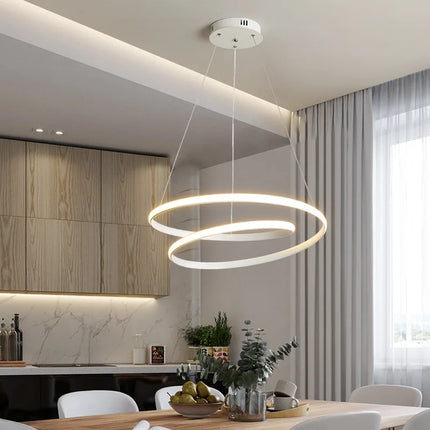 Suspension LED nordique 30 cm en aluminium, lumière chaude pour salon et chambre