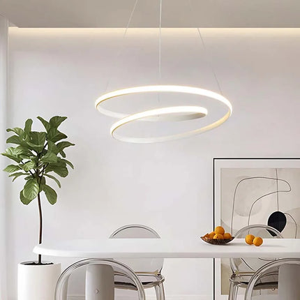 Suspension LED nordique 30 cm en aluminium, lumière chaude pour salon et chambre