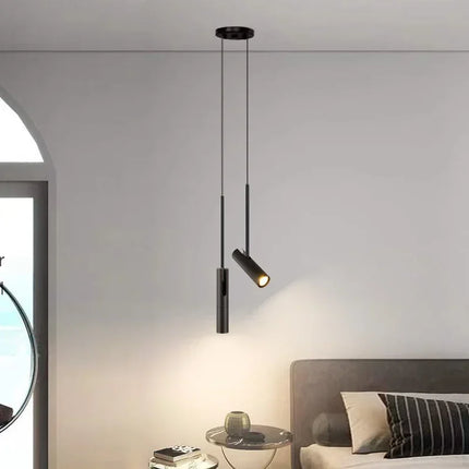 Suspension LED Nordique noire à angle réglable pour chambre et salle à manger