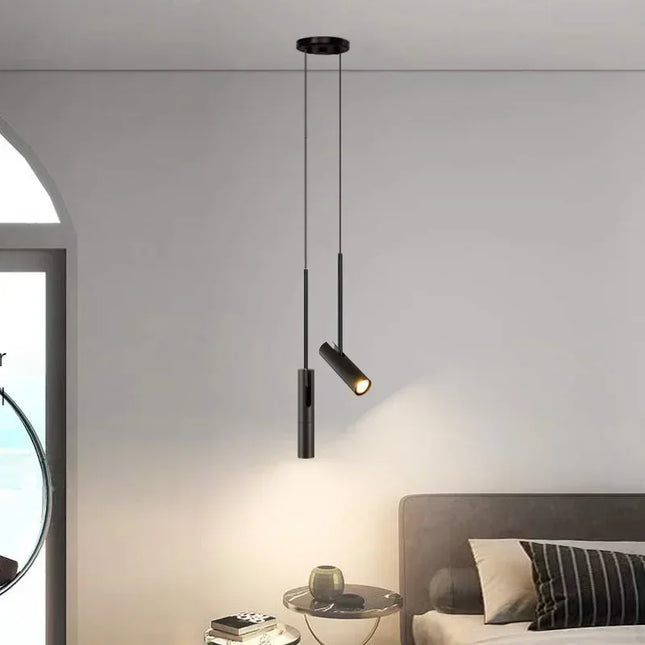 Suspension LED Nordique noire à angle réglable pour chambre et salle à manger