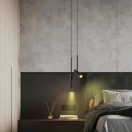 Suspension LED Nordique noire à angle réglable pour chambre et salle à manger