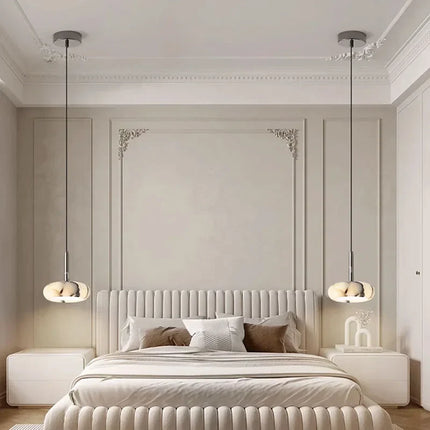 Suspension LED en marbre design créatif pour ambiance cosy intérieure
