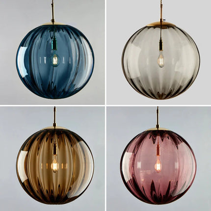 Suspension LED design nordique moderne en verre de pierre, luminaire intérieur élégant