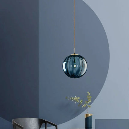 Suspension LED design nordique moderne en verre de pierre, luminaire intérieur élégant