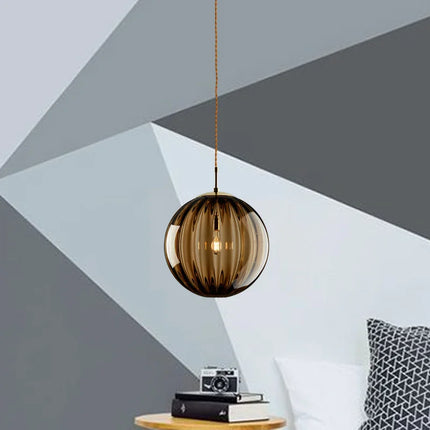 Suspension LED design nordique moderne en verre de pierre, luminaire intérieur élégant