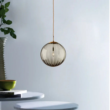 Suspension LED design nordique moderne en verre de pierre, luminaire intérieur élégant