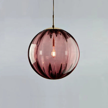 Suspension LED design nordique moderne en verre de pierre, luminaire intérieur élégant