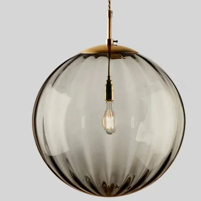 Suspension LED design nordique moderne en verre de pierre, luminaire intérieur élégant