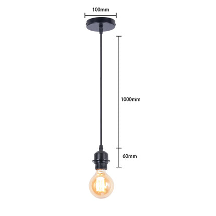 Suspension vintage en métal abat-jour cage fil noir pour éclairage intérieur