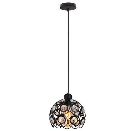 Suspension vintage en métal abat-jour cage fil noir pour éclairage intérieur
