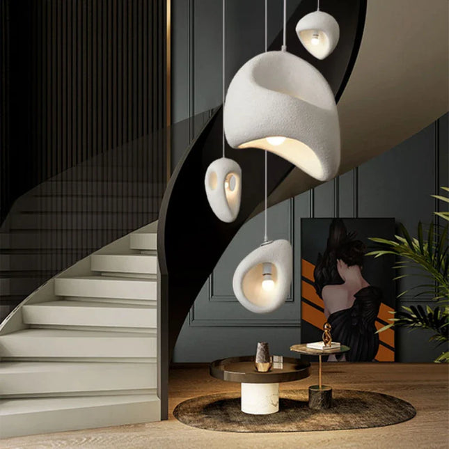 Suspension Villa Nordique Wabi Sabi LED E27 Design Créatif Loft Bar