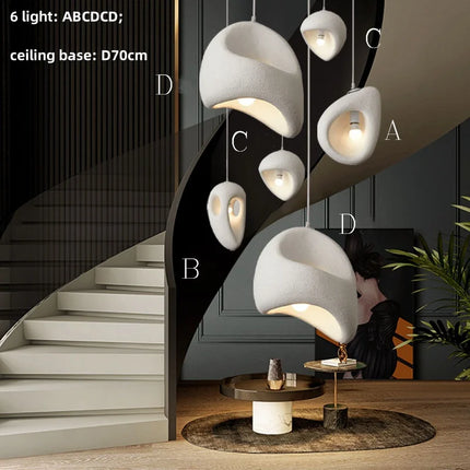 Suspension Villa Nordique Wabi Sabi LED E27 Design Créatif Loft Bar