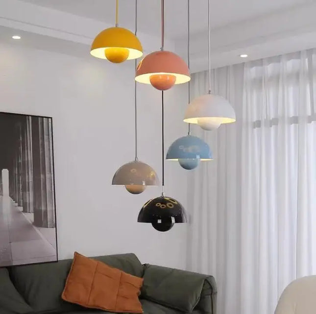 Suspension bourgeon danois en métal, lumière chaude, design moderne