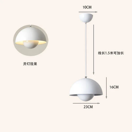 Suspension bourgeon danois en métal, lumière chaude, design moderne