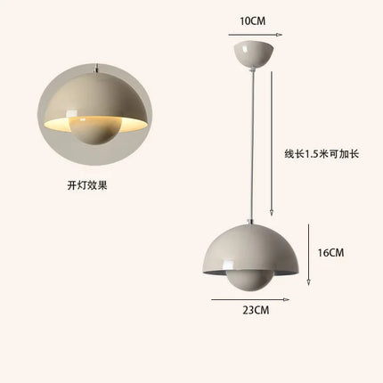 Suspension bourgeon danois en métal, lumière chaude, design moderne