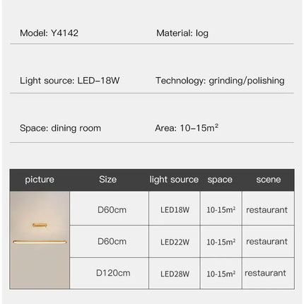 Suspension LED en bois design moderne, lumière blanche pour intérieur cosy