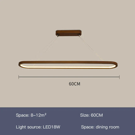 Suspension LED en bois design moderne, lumière blanche pour intérieur cosy