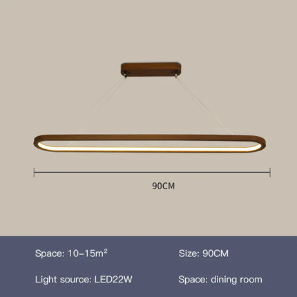 Suspension LED en bois design moderne, lumière blanche pour intérieur cosy