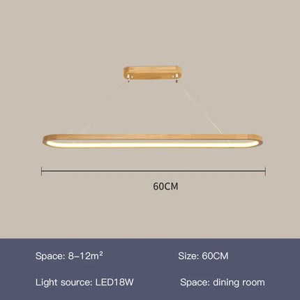 Suspension LED en bois design moderne, lumière blanche pour intérieur cosy