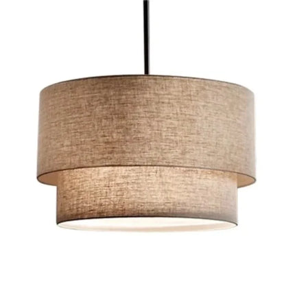 Suspension lin double couche style nordique américain moderne pour salon et salle à manger