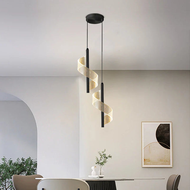 Suspension LED contemporaine en acrylique, lumière chaleureuse pour salon et chambre