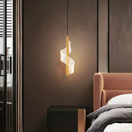 Suspension LED contemporaine en acrylique, lumière chaleureuse pour salon et chambre