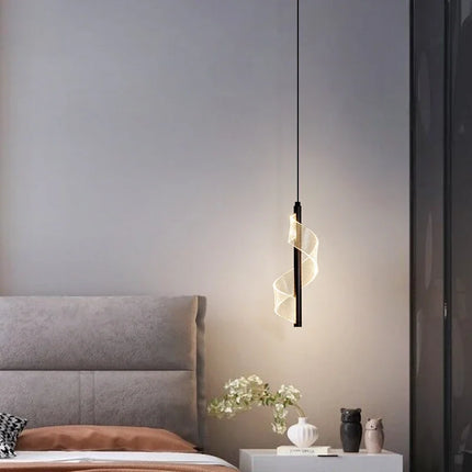 Suspension LED contemporaine en acrylique, lumière chaleureuse pour salon et chambre