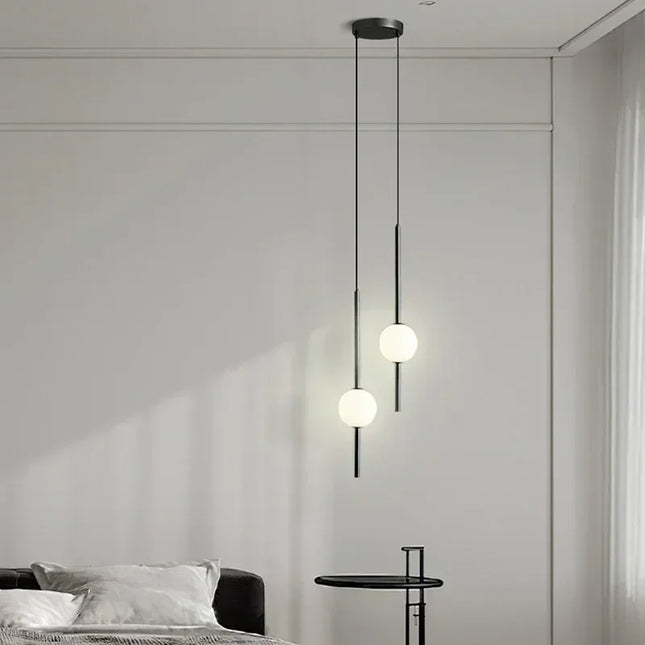 Suspension boule de verre nordique design minimaliste pour intérieur