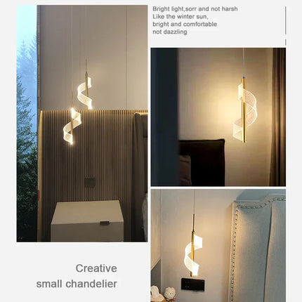Suspension LED nordique en aluminium, lumière chaude pour salon et salle à manger