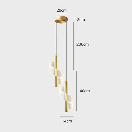 Suspension LED nordique en aluminium, lumière chaude pour salon et salle à manger