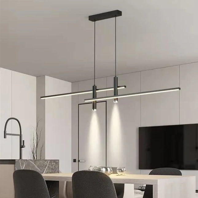 Suspension LED Moderne Réglable avec Télécommande, Lumière Ambiante Chaleureuse