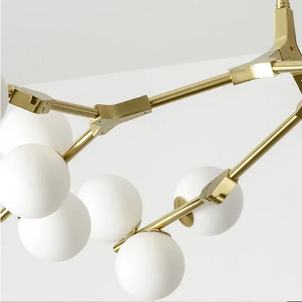 Suspension LED en verre givré au design moderne branches d’arbre, luminaire décoratif pour salon et salle à manger