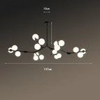Noir 18Lumières / 20CM Hauteur de suspension / Lumière Froide|Nouveauté