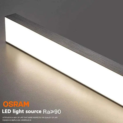 Suspension LED minimaliste longue bande pour salle à manger et bureau moderne