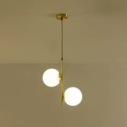 Suspension LED Nordique Boule de Verre Noir et Or, Lumière Chaude