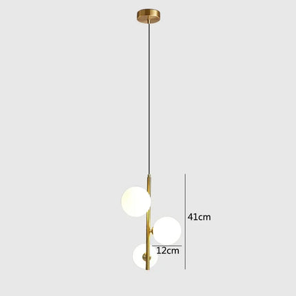 Suspension LED Nordique Boule de Verre Noir et Or, Lumière Chaude