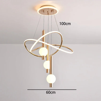 Suspension LED moderne en fer forgé avec 3 couleurs et variateur