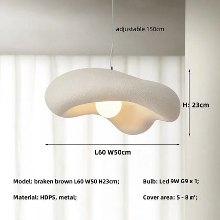 Suspension G9 LED Wabi Sabi style japonais, lumière chaude et cosy