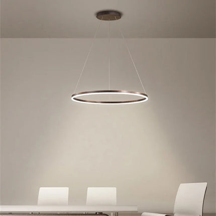 Suspension moderne LED en aluminium pour salon et hall, lumière douce