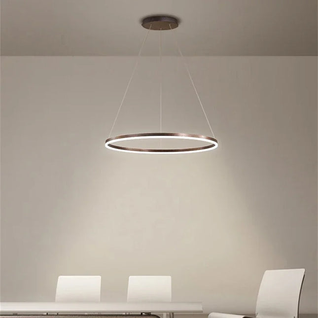 Suspension moderne LED en aluminium pour salon et hall, lumière douce