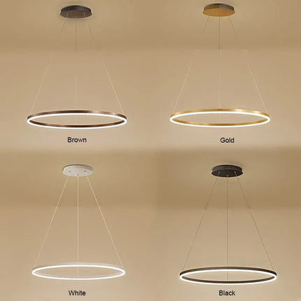 Suspension moderne LED en aluminium pour salon et hall, lumière douce