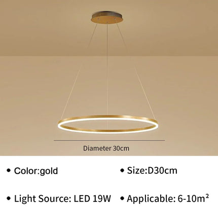 Suspension moderne LED en aluminium pour salon et hall, lumière douce