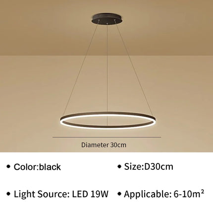 Suspension moderne LED en aluminium pour salon et hall, lumière douce