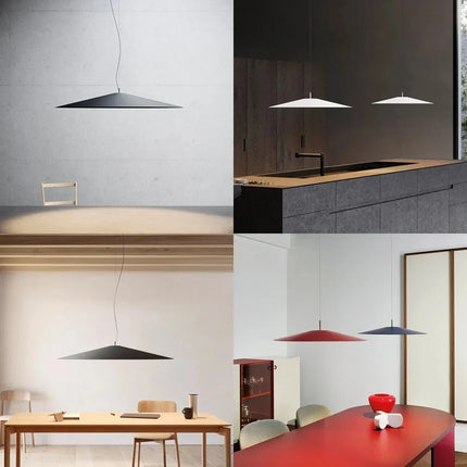 Suspension moderne minimaliste en métal noir pour éclairage intérieur