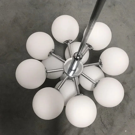 Suspension LED en verre dépoli au design moderne, lumière blanche chaude, luminaire plafond élégant