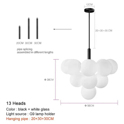Suspension LED en verre dépoli au design moderne, lumière blanche chaude, luminaire plafond élégant