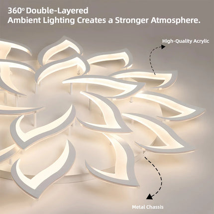 Suspension LED en acrylique avec télécommande pour intérieur design contemporain