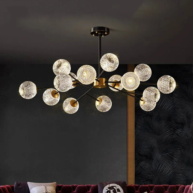 Suspension lustre moderne milieu du siècle noir et or pour salle à manger et cuisine