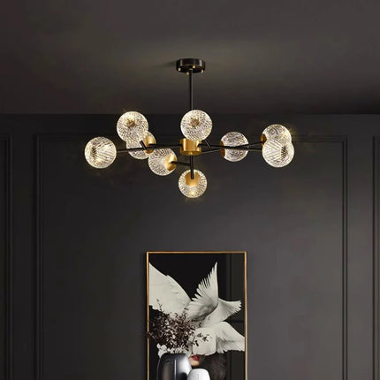 Suspension lustre moderne milieu du siècle noir et or pour salle à manger et cuisine